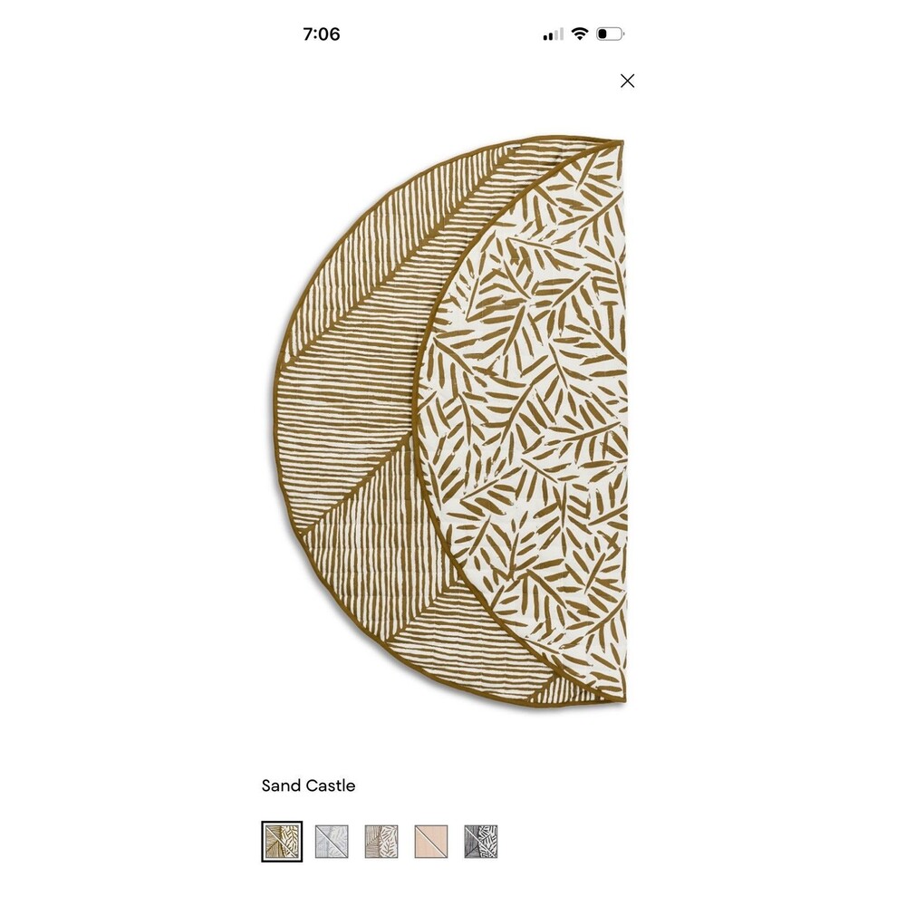 Toddlekind Sand Castle (brown) Reversible Play Mat  48" Organic Cotton